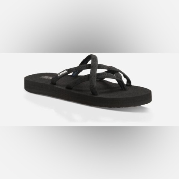 Teva OLOWAHU Black Slip On Thong Sandal Size 6  Womens Athleisure Comfy Casual - Picture 1 of 6